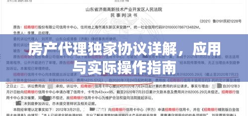 房產(chǎn)代理獨家協(xié)議詳解，應用與實際操作指南