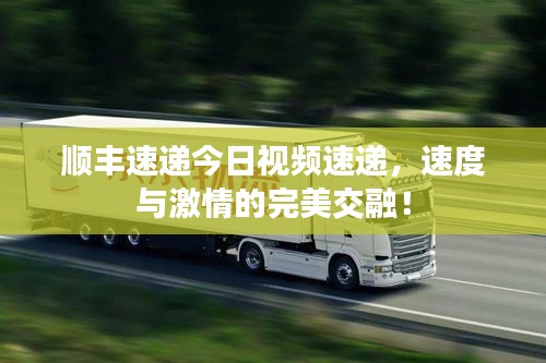 順豐速遞今日視頻速遞，速度與激情的完美交融！