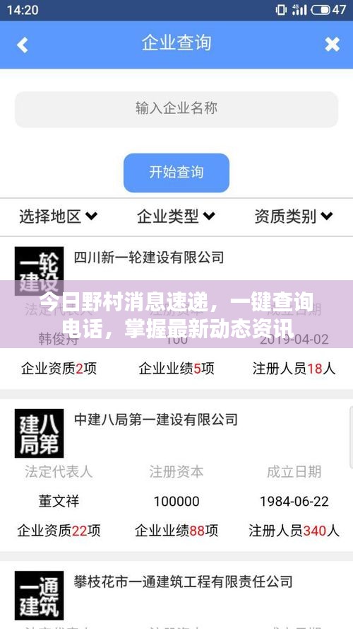 今日野村消息速遞，一鍵查詢電話，掌握最新動態(tài)資訊