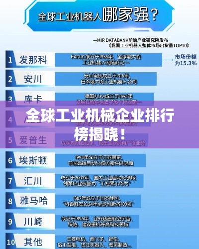 全球工業(yè)機械企業(yè)排行榜揭曉！