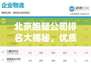 北京跑腿公司排名大揭秘，優(yōu)質(zhì)服務(wù)榜單，讓您輕松選擇！