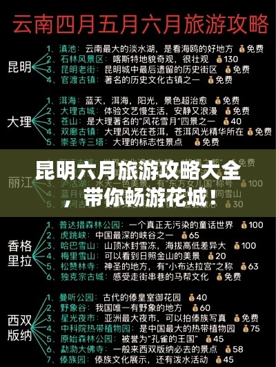 昆明六月旅游攻略大全，帶你暢游花城！