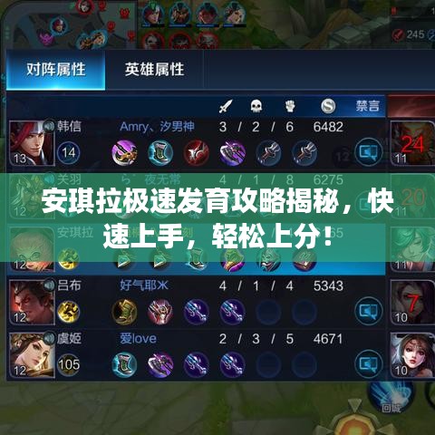 安琪拉極速發(fā)育攻略揭秘，快速上手，輕松上分！