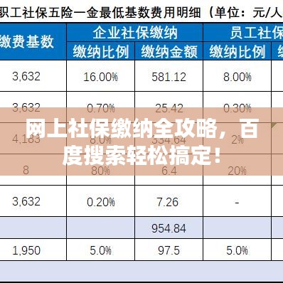 網(wǎng)上社保繳納全攻略，百度搜索輕松搞定！